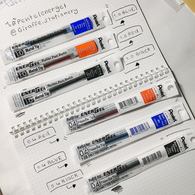 (ส่งไวมาก!!) ไส้ปากกาเพ็นเทล Pentel Energel รุ่น LRN ขนาด 0.4 0.5 0.7 MM ไส้ปากกาเพนเทล เพนเทบ ปากกาหมึกเจล ปากกาเจล