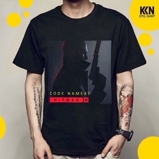 เสื้อยืด T-Shirt  HITMAN III เสื้อยืดแนวสตรีท สวมใส่สบาย ไม่ร้อน ระบายอากาศได้ดี ใส่เล่นสเก็ตสบาย ลายติดแน่น