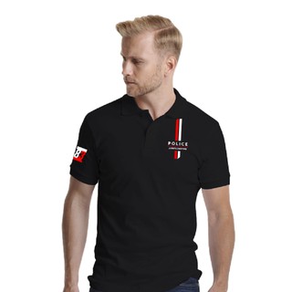 Police Bodysize  เสื้อโปโล ทรง Slim fit พอดีตัว สีขาว,ดำ,เทา  ใส่ได้ทั้งผุ้ชาย/ผู้หญิง (BP37)