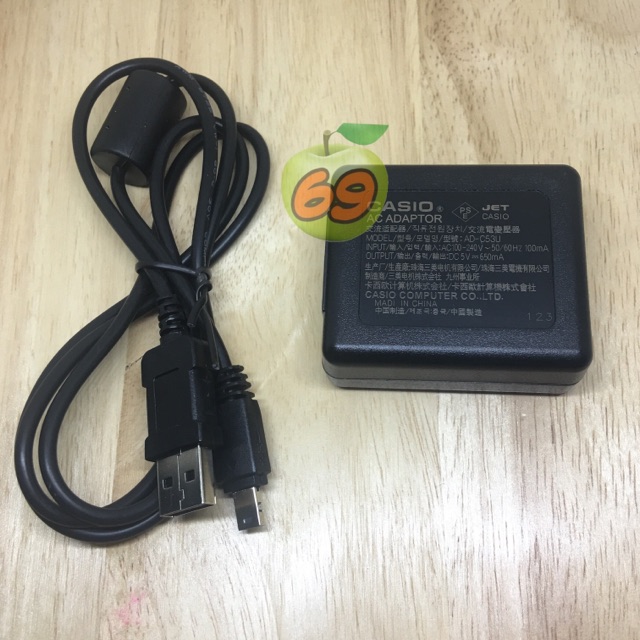 สายชาร์จแบบชุดแยก 3ชิ้น Casio ZR50 ZR3500 ZR3600