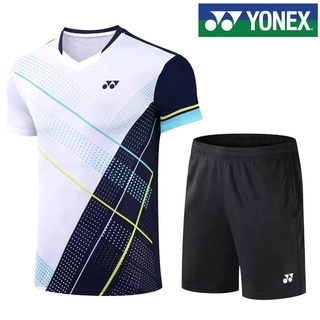 Yonex ชุดแบดมินตัน แขนสั้น ระบายอากาศ แบบแห้งเร็ว สําหรับผู้ชาย และผู้หญิง