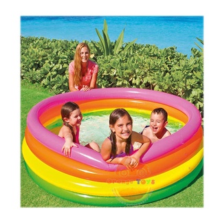 ( ขนาด 5.5 ฟุต ) สระน้ำเป่าลม Intex ขนาด 168 x 168 x 46 cm สีรุ้ง 4 ชั้น //56441 intex