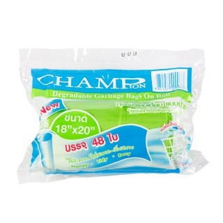 ถุงขยะ 18x20 นิ้ว คละสี (แพ็ค48ใบ) CHAMPION Garbage bags 18x20 inches. Mixed colors (pack of 48) CHAMPION