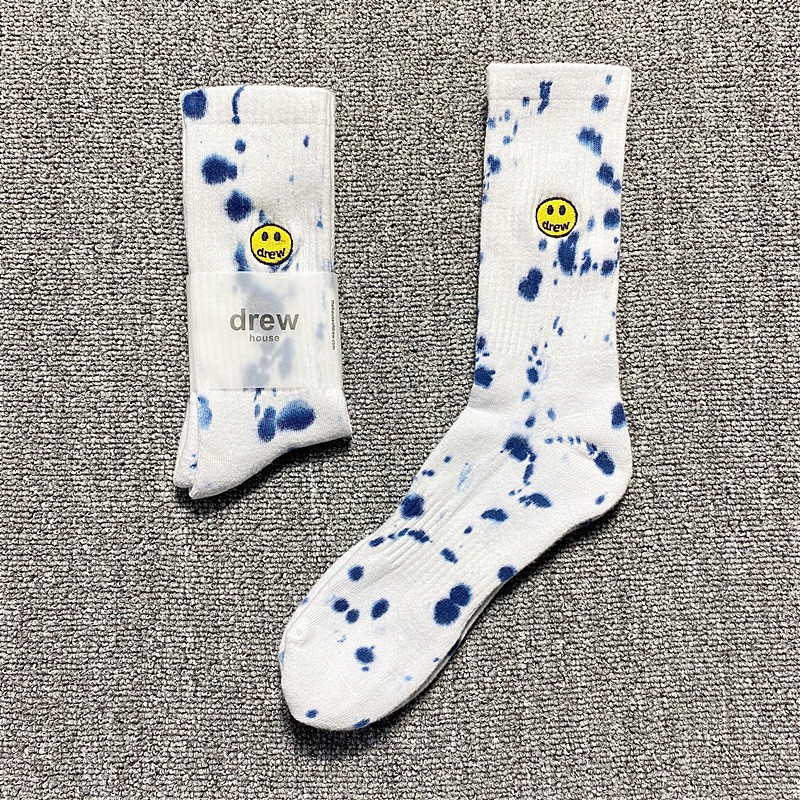 Justin Bieber ยุโรปและอเมริกา แฟชั่นสตรีท drewhouse ถนนสูง ผู้ชายและผู้หญิง ถุงเท้า