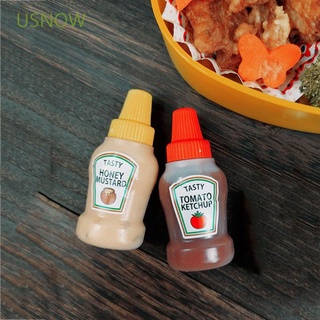 USNOW 25ML Sauce Bottle Leakproof Tomato Ketchup Dispenser Salad Container 2pcs/set Portable Small Mini For Lunch Box Squeeze Bottle