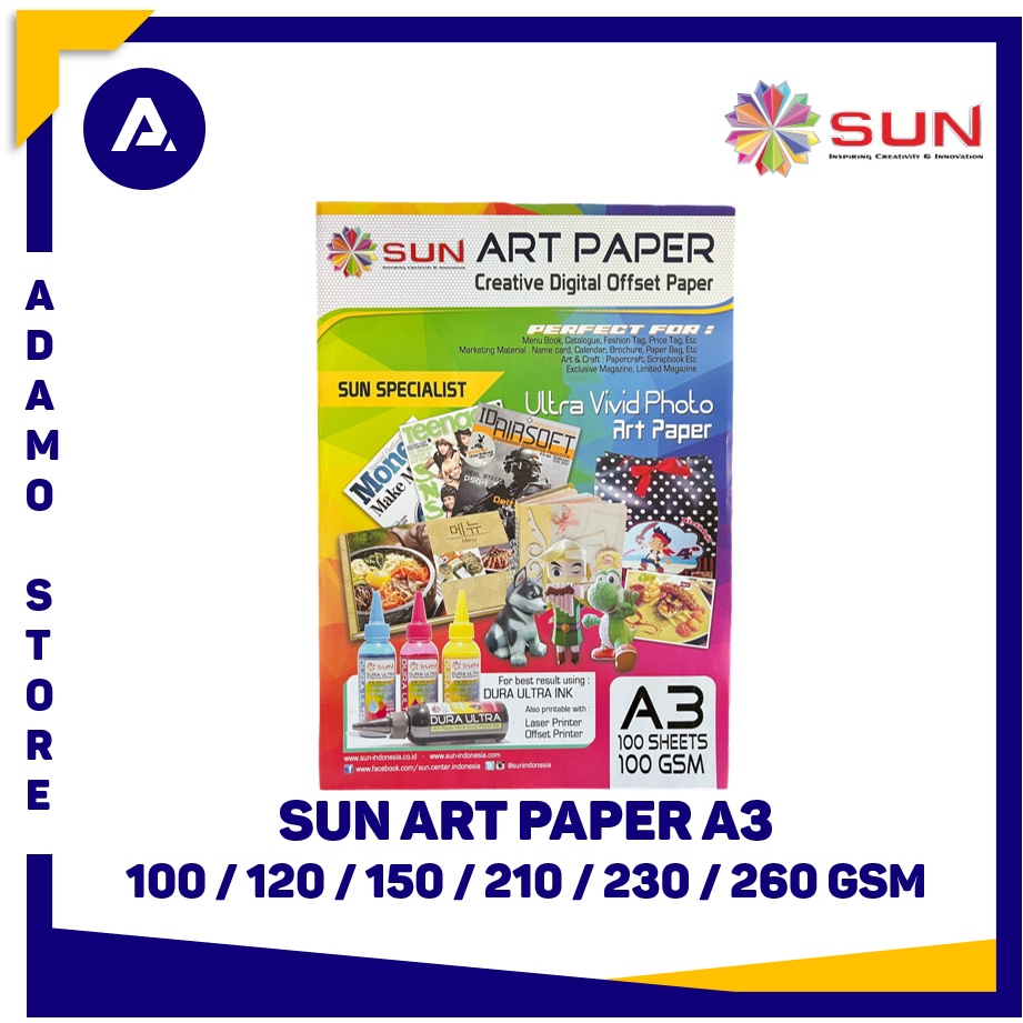กระดาษ Sun Art A3 (100 120 150 210 230 260 แกรม)