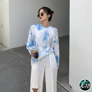 K18💜Korean เสื้อแขนยาวลายมัดย้อม