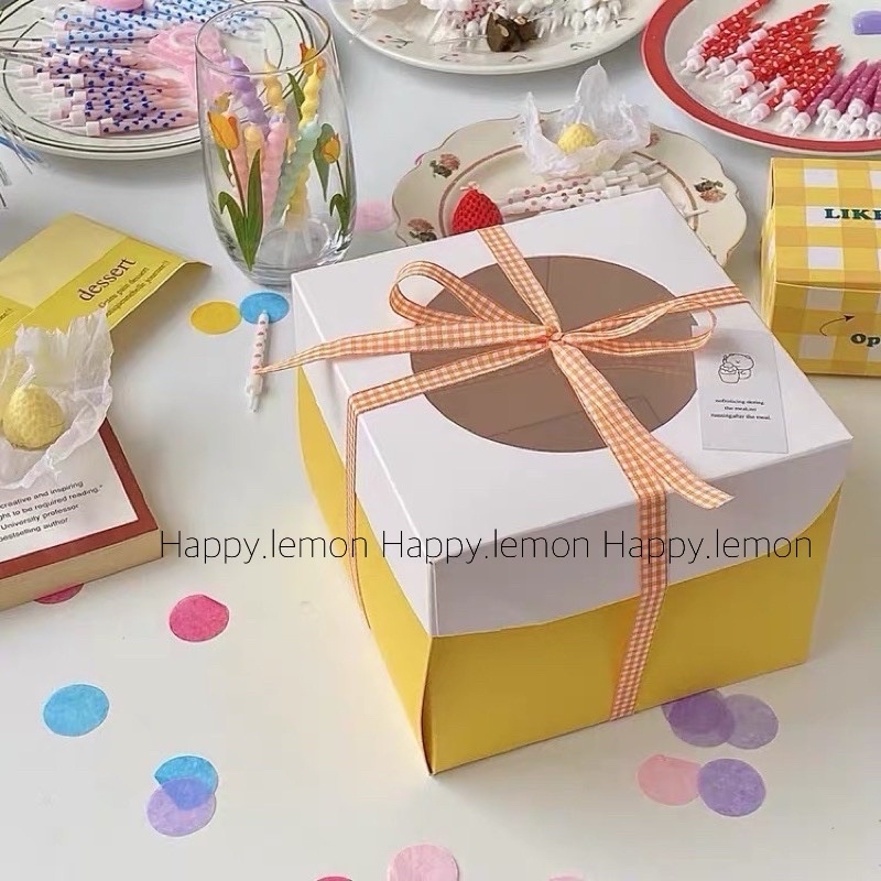 ริบบิ้นผูกกล่องขนมเค้ก ยาว 45 เมตร ริบบิ้นห่อดอกไม้ โบว์ลายตาราง สก๊อต มินิมอล เกาหลี - รูปที่ 4