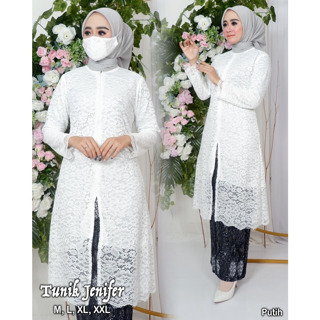 ชุดเคบายาผ้าที่เป็นมิตรมีซิปด้านหน้า XXXL - LD 130 | เสื้อคลุม Kebaya | ยูธ เคบายา | ชุดปาร์ตี้ข้อเสนอรับปริญญาและแต่งงาน Size ML XL XXL