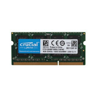 Crucial 8GB (4GB X2) 2RX8 PC3L-8500 10600 12800 14900 DDR3 DDR3L 1.35V 1.5V 1066MHz 1333MHz 1600MHz 1866MHz 204pin SO-DIMM RAM หน่วยความจำแล็ปท็อป