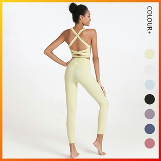 Lululemon ชุดชั้นในกางเกงเลกกิ้งเอวสูงชุดโยคะ 7 สีสําหรับผู้หญิง