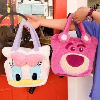 Ag Lotso Donald Duck กระเป๋าสะพายไหล่ กระเป๋าถือ ทรงโท้ท ลายการ์ตูน