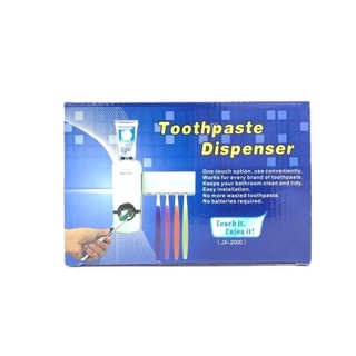 เครื่องบีบยาสีฟันศูนย์ยากาศ Toothpaste Dispenser พร้อมที่แขวนยาสีฟัน ใช้แรงดัดของอากาศในการบีบยาสีฟัน T0275