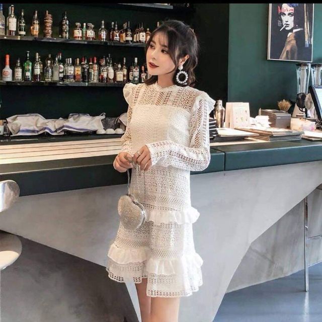 เดรสลูกไม้งานป้าย Jariya