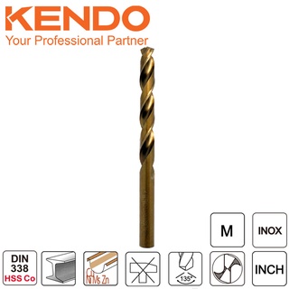 KENDO 10309504 ดอกสว่านเจาะสแตนเลส(โคบอลท์) 9.5 × 125mm (1 ชิ้น/แพ็ค)