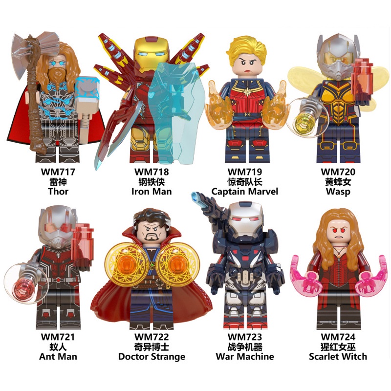 Minifigures Marvel Avengers WM718 Iron Man Building Block Minifigures WM6063 การศึกษาเด็กประกอบของเล