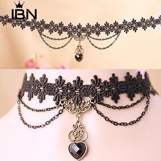 ** สร้อยคอลูกไม้ผู้หญิง Choker สไตล์วิคตอเรีย Steampunk สร้อยคอโกธิค