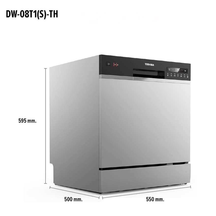 โตชิบา เครื่องล้างจานชนิดตั้งโต๊ะ รุ่น DW-08T1(S)-TH สีเงิน TOSHIBA COUNTER TOP DISHWASHER DW-08T1(S)-TH SILVER - รูปที่ 6