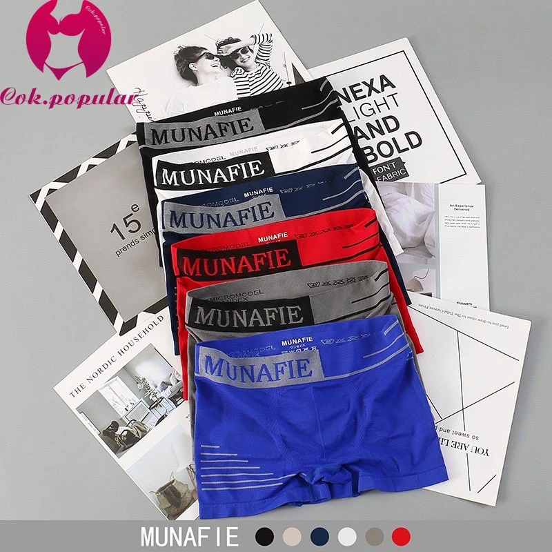 #073 Boxer กกนชาย MUNAFIEแท้ 100% ผ้านุ่ม ใส่สบาย ไม่อึดอัด ไม่มีถุง COK