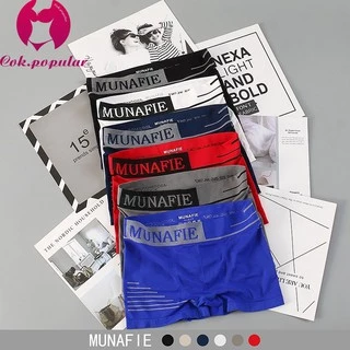 #073 Boxer กกนชาย MUNAFIEแท้ 100% ผ้านุ่ม ใส่สบาย ไม่อึดอัด ไม่มีถุง COK