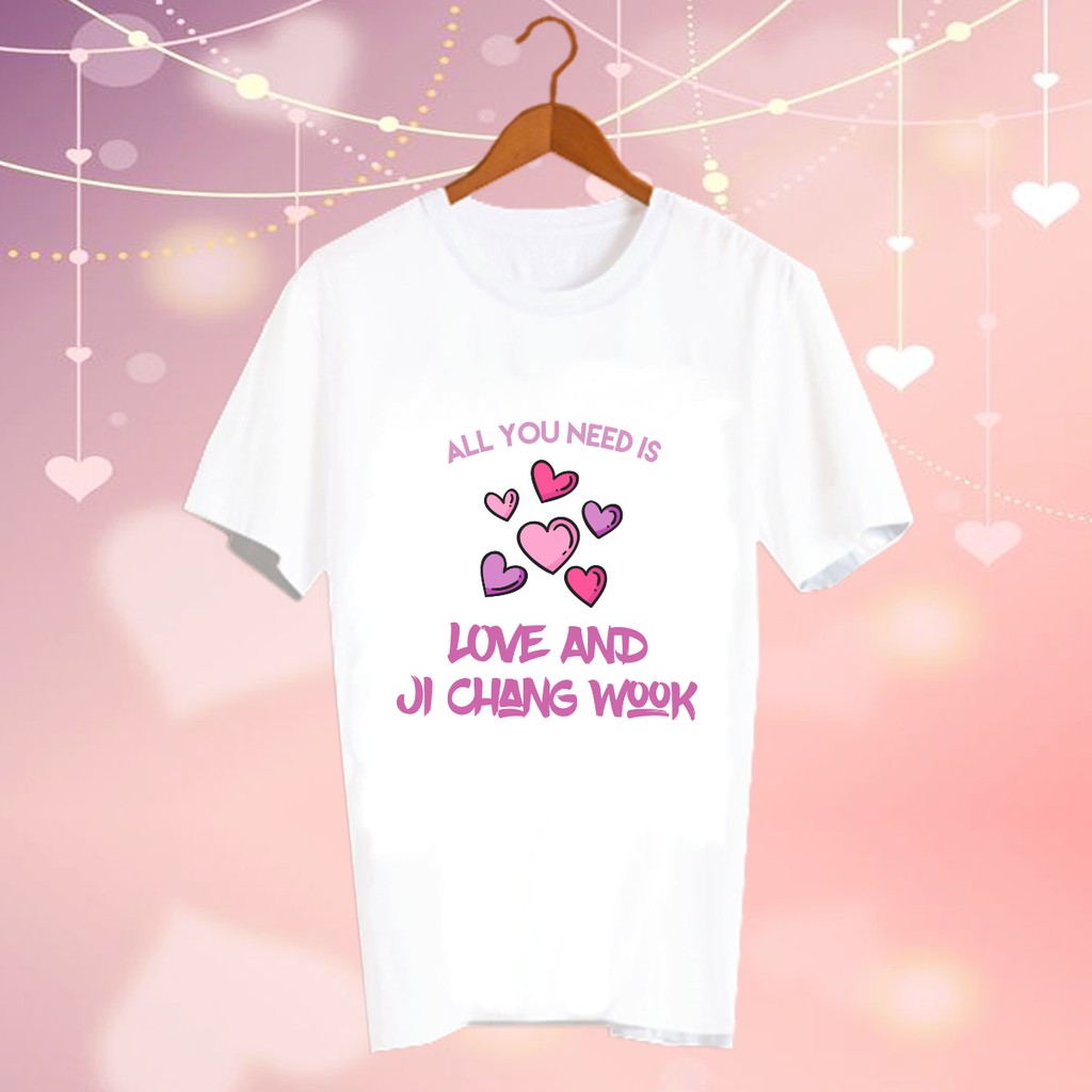เสื้อยืดสีขาว สั่งทำ Fanmade แฟนเมด แฟนคลับ ศิลปินเกาหลี CBC2 All You Need Is Love and Ji Chang Wook
