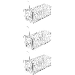 (3กรง) papamami กรงดักหนู 5นิ้วx11นิ้วx5นิ้ว สีเงิน แข็งแรง ทนทาน กรงดักกระรอก กับดักหนู ที่ดักหนู