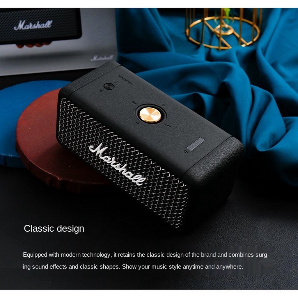 Marshall Emberton ลำโพงบลูทูธ ขาว Bluetooth Speaker ลำโพงพกพา ลำโพงคอมพิวเตอร์ ลำโพงบลูทูธเบสห