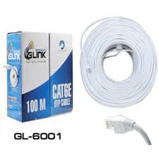 GLINK สาย LAN CAT6 UTP CABLE ยาว 100 M. ใช้งานภายใน รุ่น GL6001 สีขาว