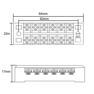 25A เทอร์มินอล บล๊อก Terminal Block 25A 600V มีให้เลือกหลายขนาด 3P 4P 5P 6P 8P 10P 12P