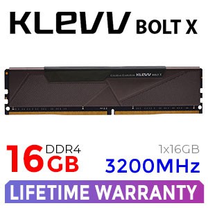 16GB (16GBx1) 3200MHz DDR4 RAM PC (แรมพีซี) KLEVV BOLT X (KD4AGUA80-32A160T)