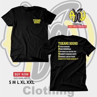 เสื้อยืดแขนสั้น ผ้าฝ้าย พิมพ์ลาย Distro TUKANG SOUND Combed 30s สีดํา ไซซ์ S M L XL XXLสามารถปรับแต่งได้