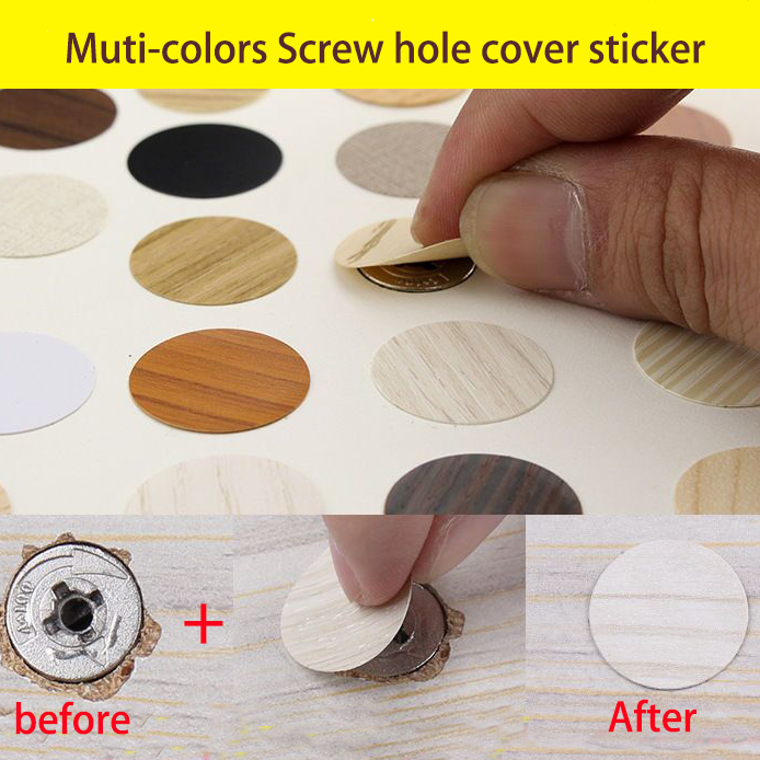 54 ชิ้น/แผ่น 20 สีกันน้ํา PVC Self-adhesive สกรูฝาครอบรูสติกเกอร์ตกแต่งโต๊ะตู้เสื้อผ้ากันฝุ่นเฟอร์นิเจอร์กันสนิม
