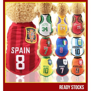 พร้อมส่ง เสื้อยืดกีฬา แขนกุด ลายทีมชาติฟุตบอล NBA เหมาะกับฤดูร้อน สําหรับสัตว์เลี้ยง สุนัข แมว