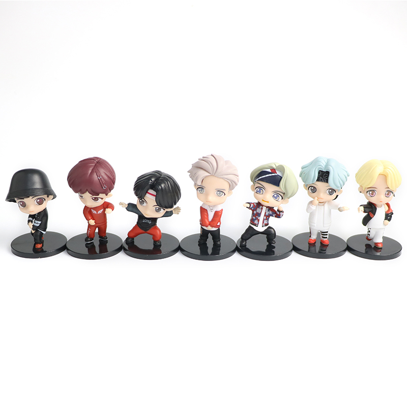 7PcsSet BTS TinyTAN Mini Figure Bangtan Boys Groups BTS Anime Figurine ...
