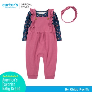 Carters Short Overalls + T Shirt + Handband 3Pc L9 คาร์เตอร์เสื้อผ้าชุดเซทเอี๊ยมผ้าพร้อมเสื้อและที่คาดผม