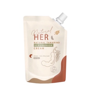 แท้-ส่งไว📢 (50g.) HER Scrub &amp; Mask Natural Tamarind สครับมะขามเฮอ แบบซอง