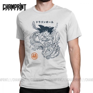 เสื้อยืดแขนสั้น ผ้าฝ้าย พิมพ์ลายอนิเมะ Novelty Goku And Shenron DRAGON Z BALL สไตล์ฮาราจูกุ สําหรับผู้ชายS-5XL