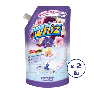 WHIZ วิซ น้ำยาถูพื้น ทรีดี กลิ่นมอร์นิ่งบลูม สีม่วง รีฟิล 800 มล. (ทั้งหมด 2 ชิ้น)