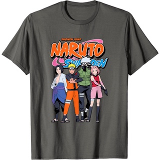 เสื้อยืดลำลองนารูโตะ Naruto Shippuden Team 7 With Naruto Logo T-Shirt Naruto co branded T-shirt