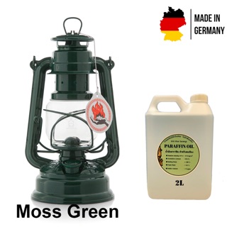 ตะเกียงรั้ว Feuerhand baby special 276 สี moss green   พร้อมน้ำมันพาราฟิน 2 ลิตร