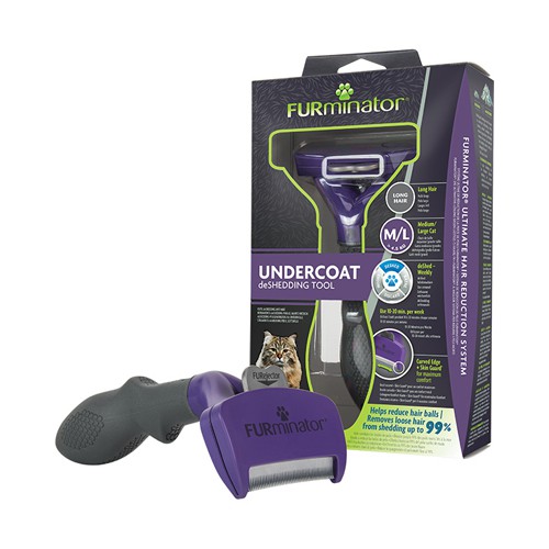 Furminator หวีสางขนตายสำหรับแมวขนาดใหญ่ ขนยาว รุ่น CAT LARGE "Long Hair" รุ่นใหม่ รับประกันของแท้