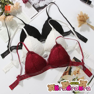 🧸💦𝑩𝒓𝒂𝑩𝒓𝒂𝑩𝒓𝒂⛱️🧸  #bra-061 บราลูกไม้ถัก ตะขอหลัง มี 3 สี