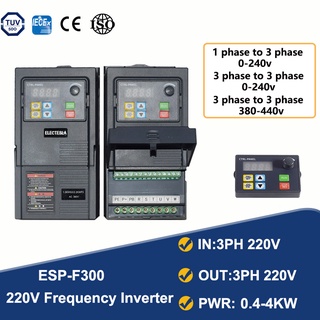 Es-f300g2 ตัวแปลงความถี่ตัวแปร VFD AC ขนาดเล็ก สําหรับมอเตอร์ควบคุมความเร็วอินเวอร์เตอร์ 220V 380V อินพุต 1hp 2hp 3hp 0.75 1.5 2.2 3 4 5.5KW