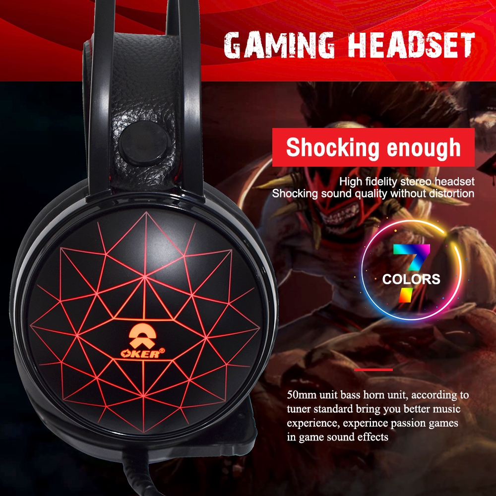 OKER หูฟัง Gaming Headset 7.1 Sound Effects K-5U