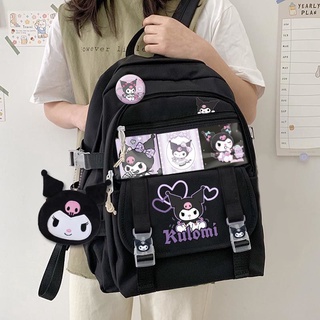 Kuromi Co-Branded กระเป๋าเป้สะพายหลัง กระเป๋านักเรียน ความจุขนาดใหญ่ สําหรับเด็กผู้หญิง ccbzxqq: main5.23