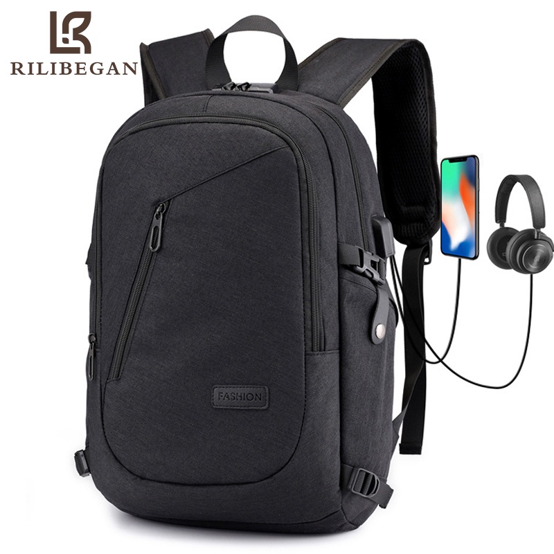 Classic Oxford Laptop Backpack Men USB Charging 15.6 Inch Computer Travel Backpack Men Large Capacity Business Bag Schoo