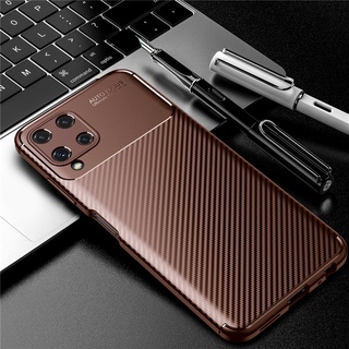 เคสโทรศัพท์Luxury Carbon Fiber Texture Soft Case Samsung Galaxy A22 4G A12 A22 A32 4G A42 A52 A72 A32 5G A02 A02S A21S A71 A51 A31 A11 A21 Shockproof Phone Cover Casing