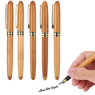 Tocawe Retro Antique Bamboo Wood Calligraphy Art Writing Fountain Pen 0.7mm-2.9mm COD