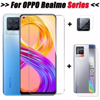 3in1 Realme 8 4G / Realme 8 5G ฟิล์มเลนส์กล้อง + ฟิล์มกระจกเต็มจอ+ ฟิล์มหลัง ฟิล์มกันกระแทกขอบดำ