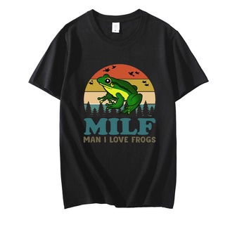 T-shirt  เสื้อยืด พิมพ์ลายกบ I Love Frogs Amphibian สไตล์วินเทจ สําหรับผู้ชาย และผู้หญิง#39; s เสื้อเชิ้ตแขนสั้น ผ้าฝ้าย